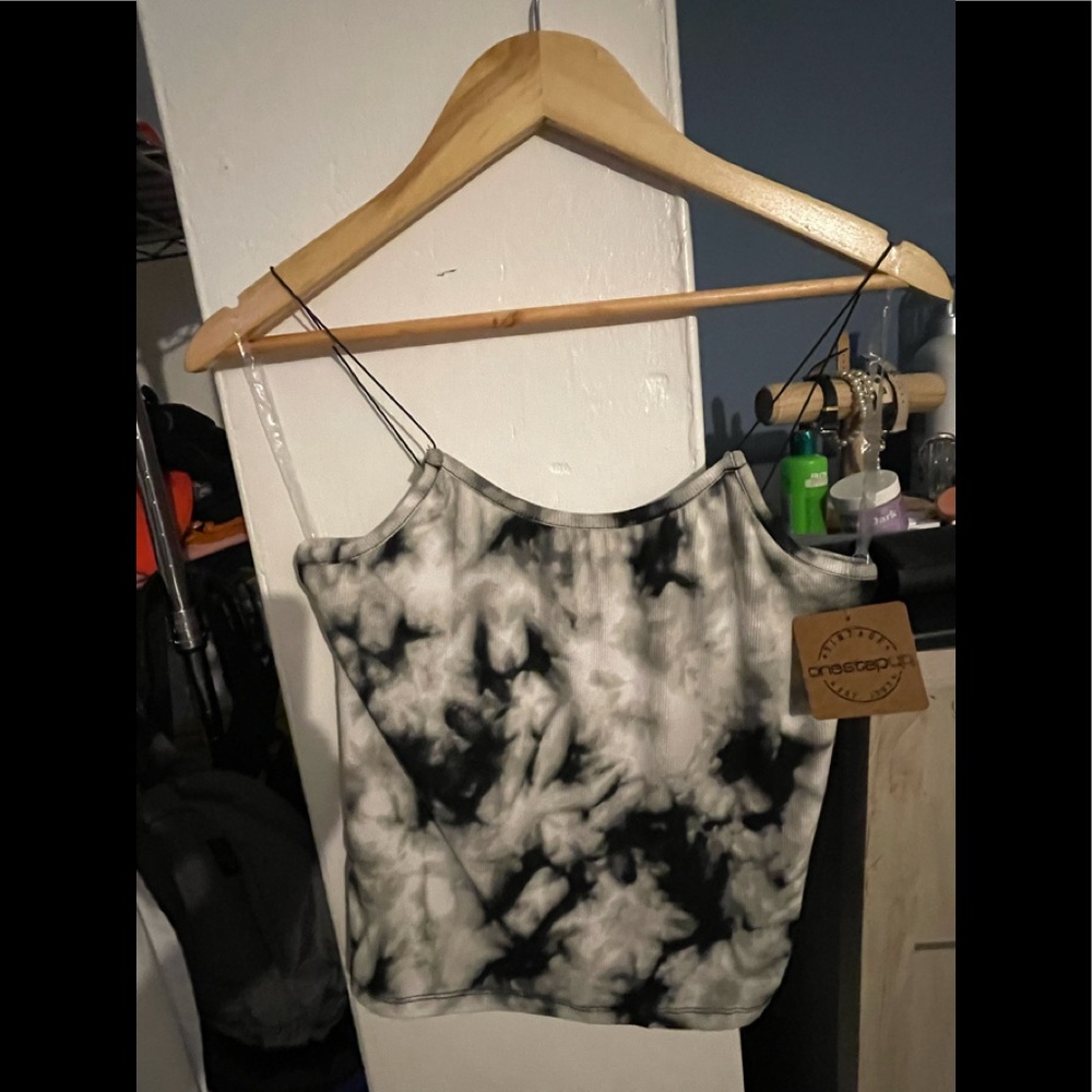 Tie dye skinny strap crop top